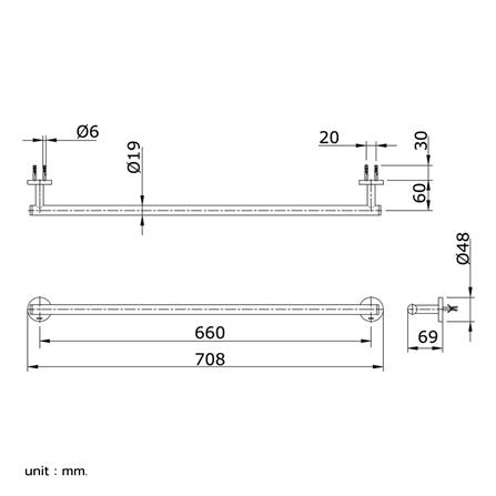 ราวแขวนผ้า TOTO TX701AES-PFG สีทอง_1