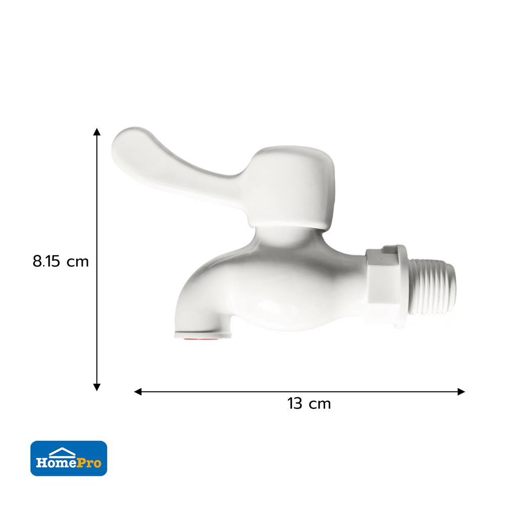 ก๊อกบอล PVC ERA สีขาว 3/4 นิ้ว (2 ชิ้น)