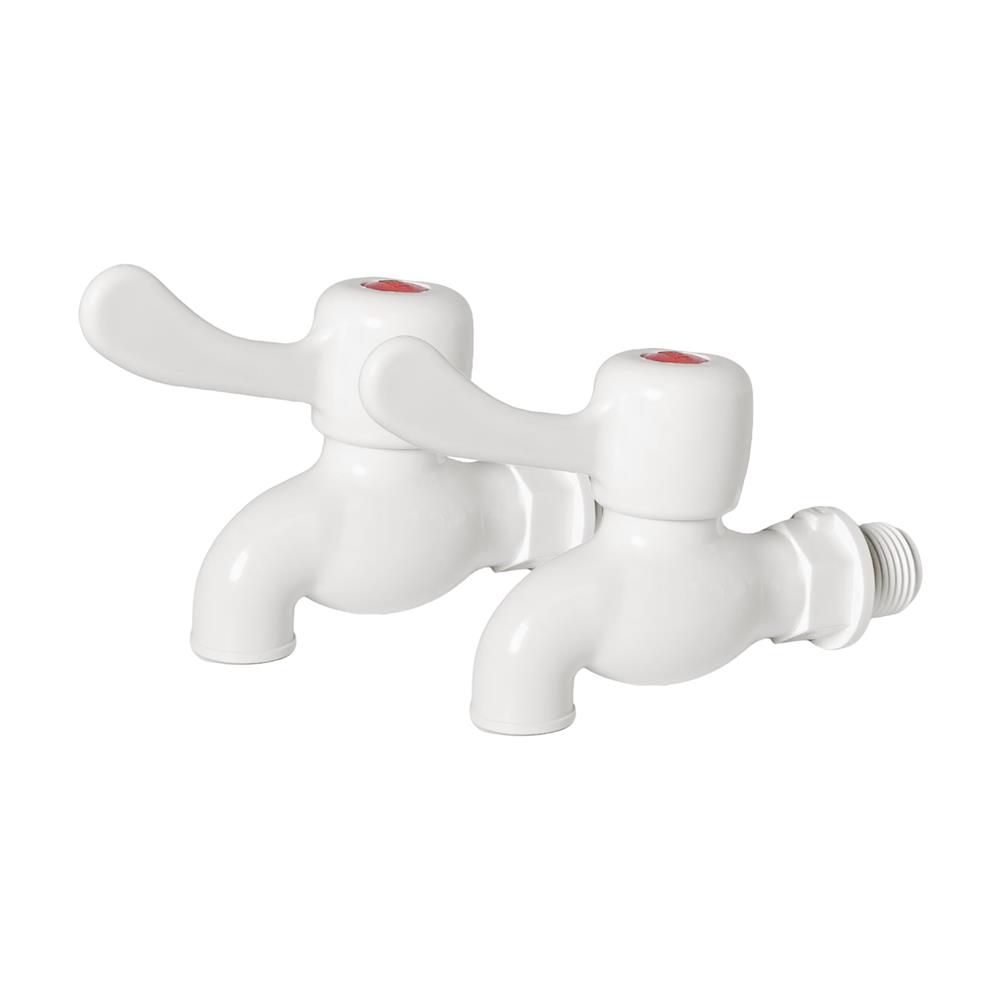 ก๊อกบอล PVC ERA สีขาว 1/2 นิ้ว (2 ชิ้น)