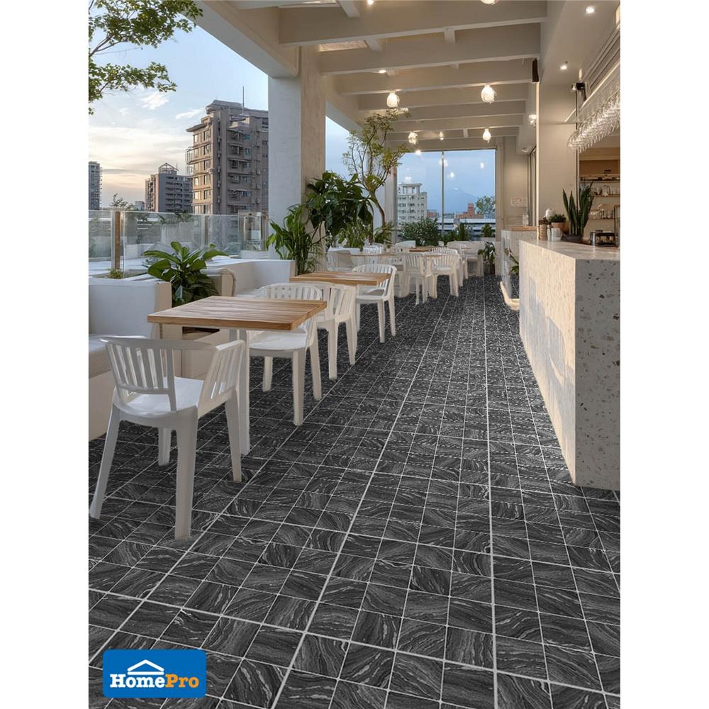 กระเบื้องพื้นพอร์ซเลน 16x16 นิ้ว COTTO บาซิลิสก์ เทาเข้ม PM 0.96 ตร.ม.