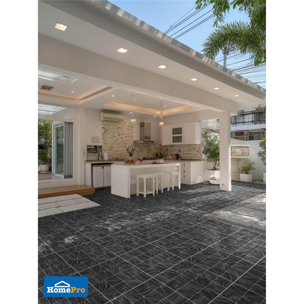 กระเบื้องพื้นพอร์ซเลน 16x16 นิ้ว COTTO บาซิลิสก์ เทาเข้ม PM 0.96 ตร.ม.