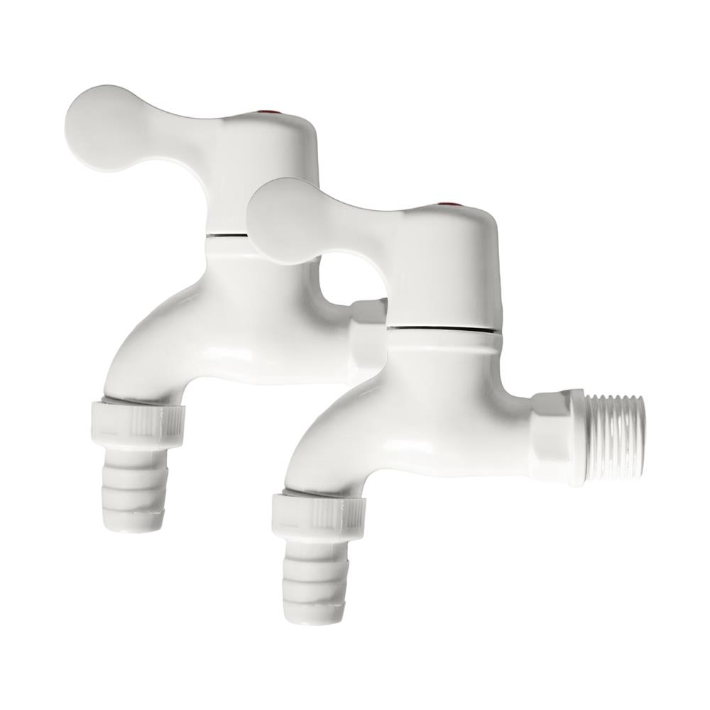 ก๊อกสนามปากถอดได้ PVC ERA สีขาว 1/2 นิ้ว (2 ชิ้น)