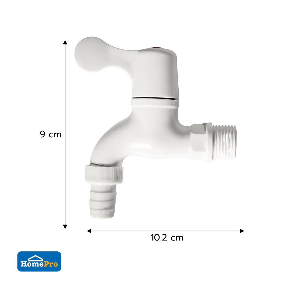 ก๊อกสนามปากถอดได้ PVC ERA สีขาว 1/2 นิ้ว (2 ชิ้น)