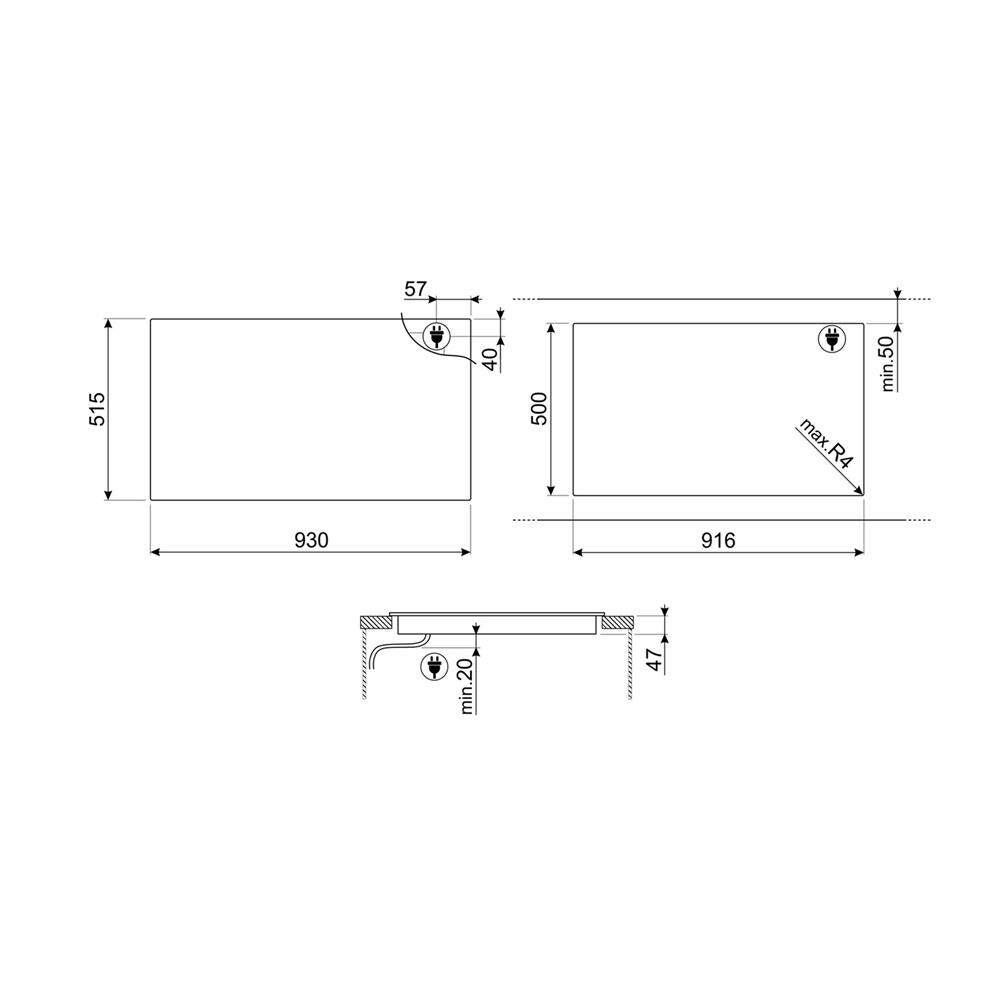 เตาฝัง+เครื่องดูดควัน SMEG SIA1963DG+KLTI12L4X
