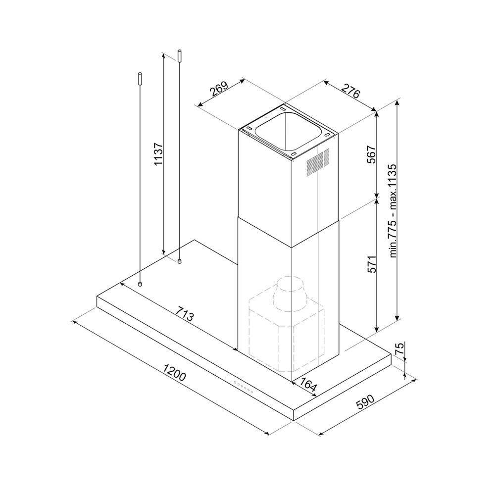 เตาฝัง+เครื่องดูดควัน SMEG SIA1963DG+KLTI12L4X