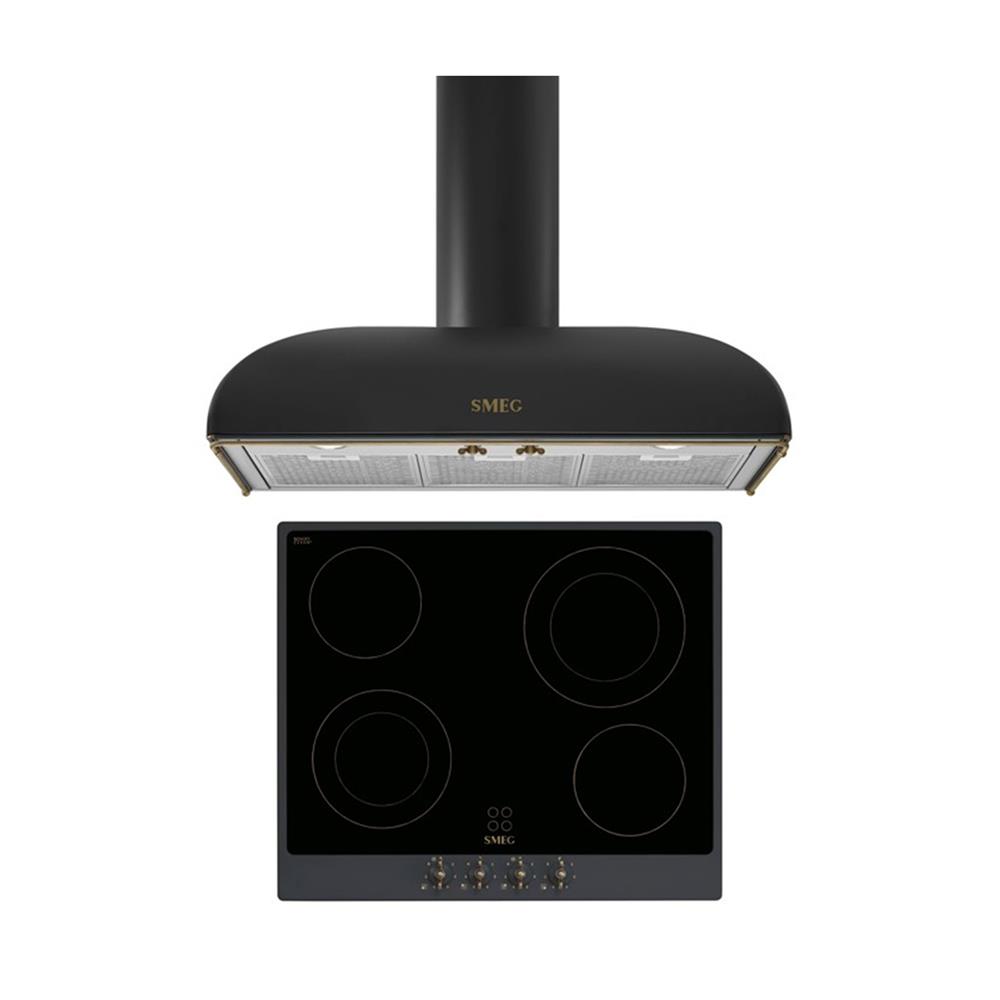 เตาฝัง+เครื่องดูดควัน SMEG P864AO+KS89AOE