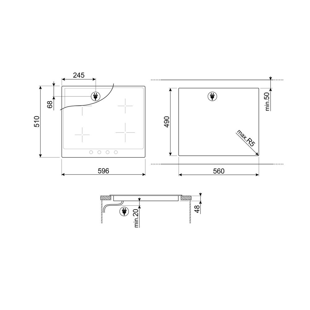 เตาฝัง+เครื่องดูดควัน SMEG P864AO+KS89AOE
