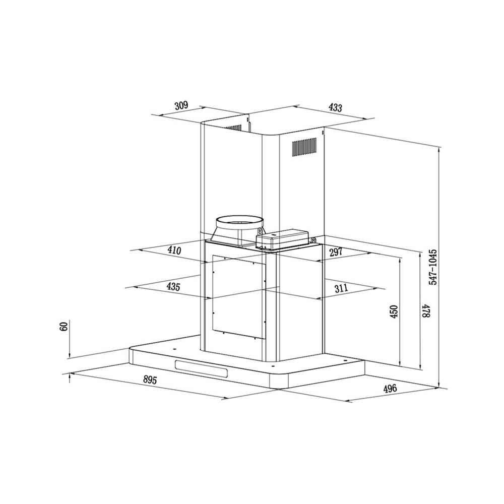 เครื่องดูดควันกระโจม MEX K626CR 90 ซม.