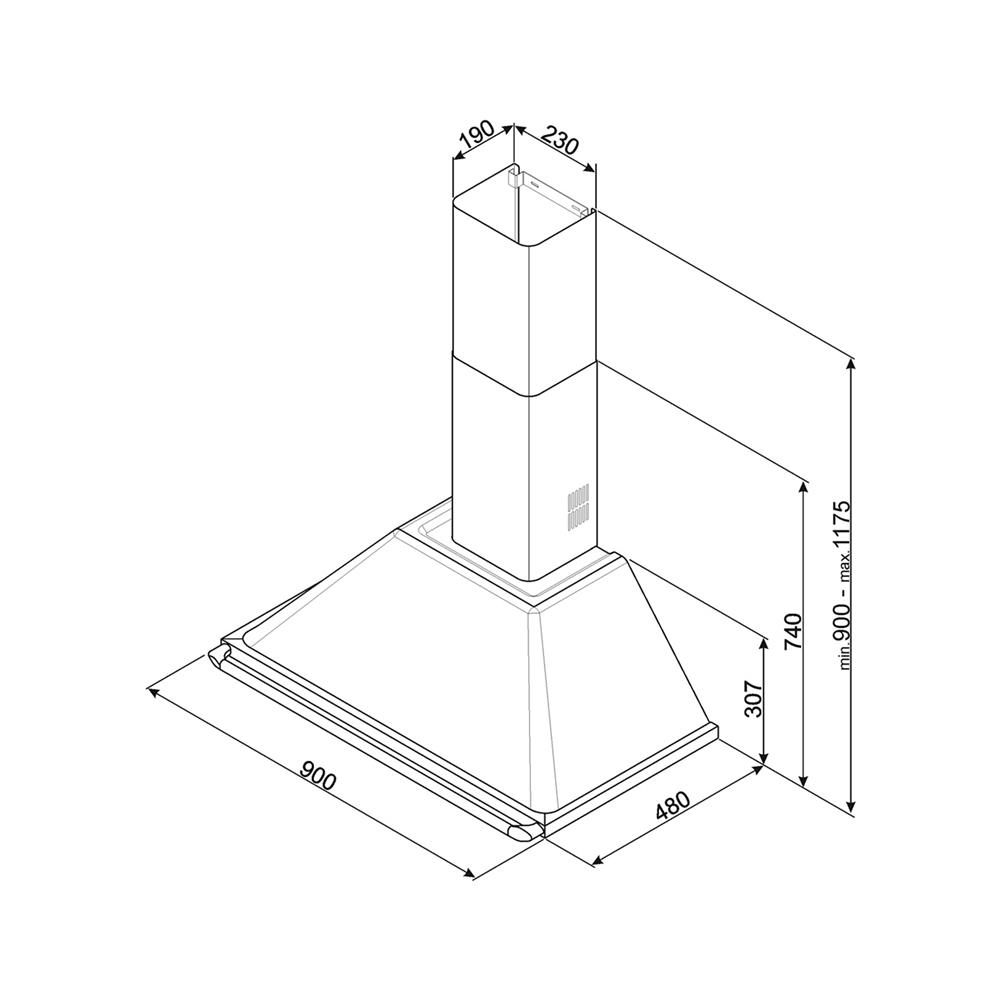 เตาฝัง+เครื่องดูดควัน SMEG SI964NM+KT90BLE