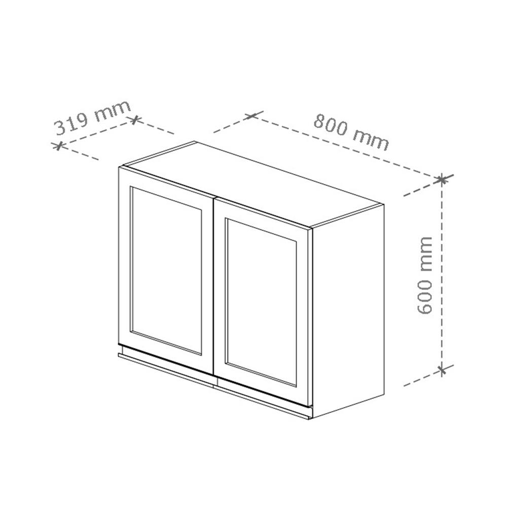 ตู้แขวนคู่บานกระจกเปิดคู่ STARMARK MAXII 60x80 ซม. สี TITANIUM GREY