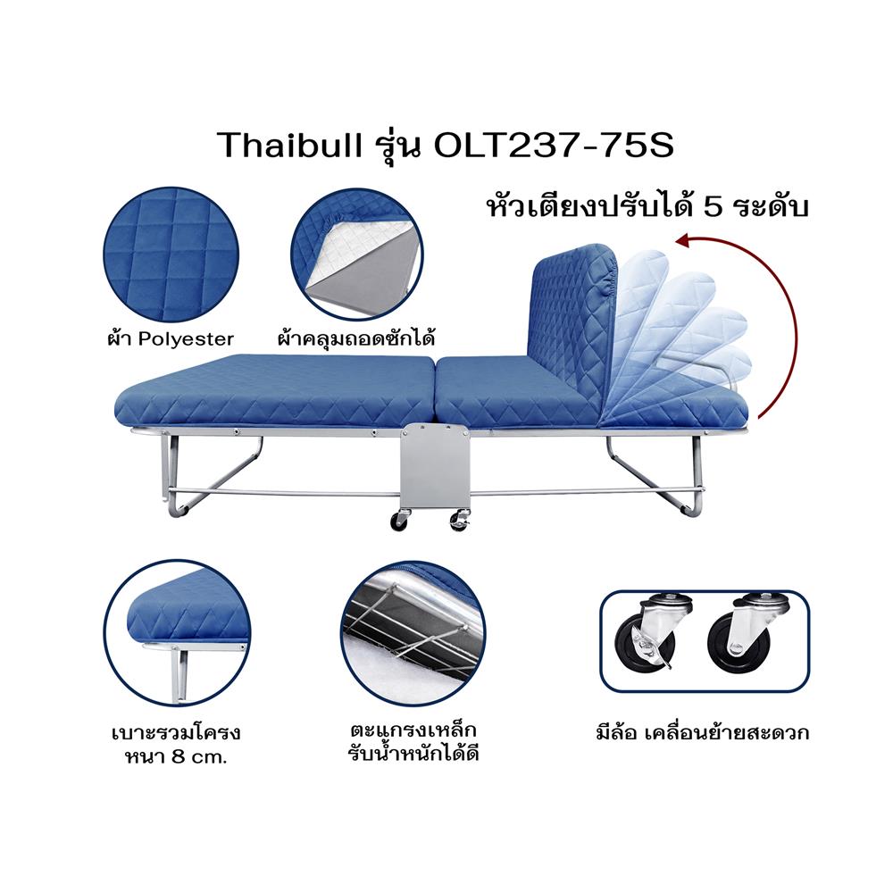 เตียงพับพร้อม TOPPER THAIBULL OLT237-75S สี BLUE