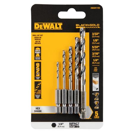 ชุดดอกสว่านก้านหกเหลี่ยม DEWALT DWAH1105 (5 ชิ้น)_2