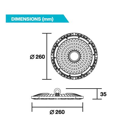 โคมไฮเบย์ LED BEC LEOPARD 100 วัตต์ DAYLIGHT สีดำ_5
