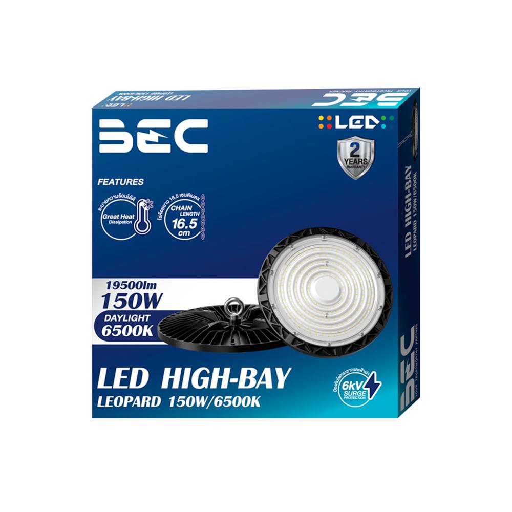 โคมไฮเบย์ LED BEC LEOPARD 150 วัตต์ DAYLIGHT สีดำ