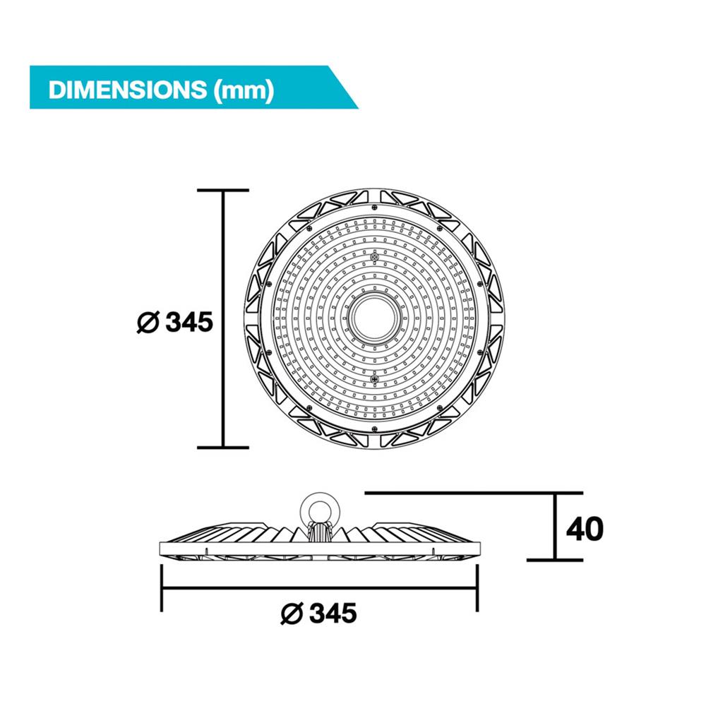 โคมไฮเบย์ LED LEOPARD BEC 200 วัตต์ DAYLIGHT สีดำ