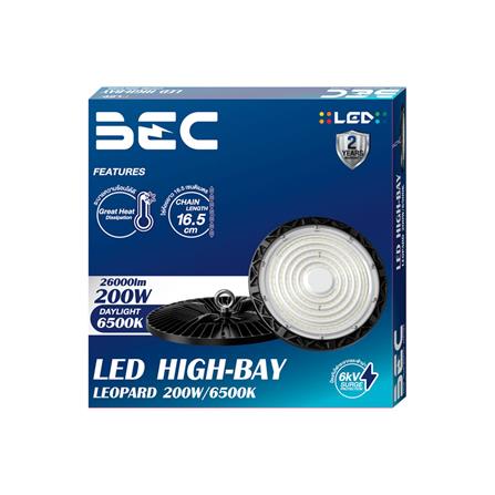 โคมไฮเบย์ LED LEOPARD BEC 200 วัตต์ DAYLIGHT สีดำ_3