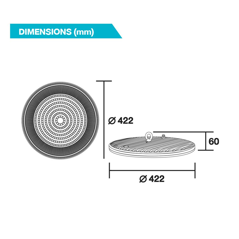 โคมไฮเบย์ LED BEC LEOPARD 400 วัตต์ DAYLIGHT สีดำ