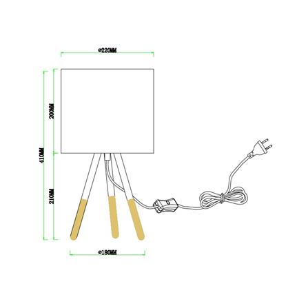 ไฟตั้งโต๊ะ CARINI T210821 สีขาว/ลายไม้_6