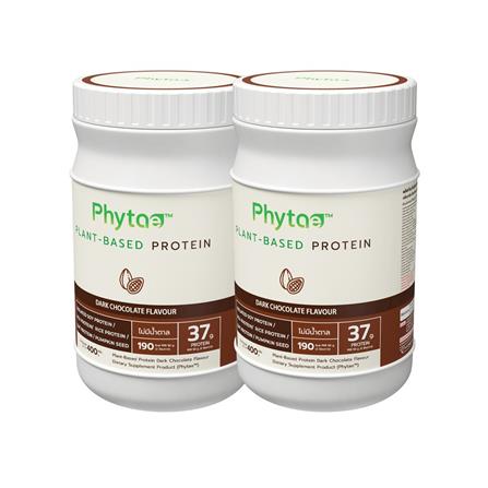 ผลิตภัณฑ์เสริมอาหาร PHYTAE PLANT BASED PROTEIN ANTI-AGING รส DARK CHOCOLATE 400 ก. (2 กระป๋อง)_0