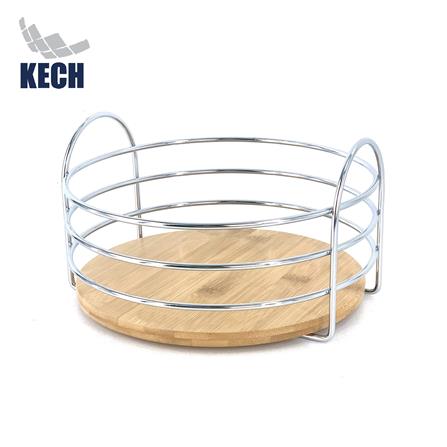 ตะกร้าผลไม้กลม KECH SILVERY 22 ซม._0