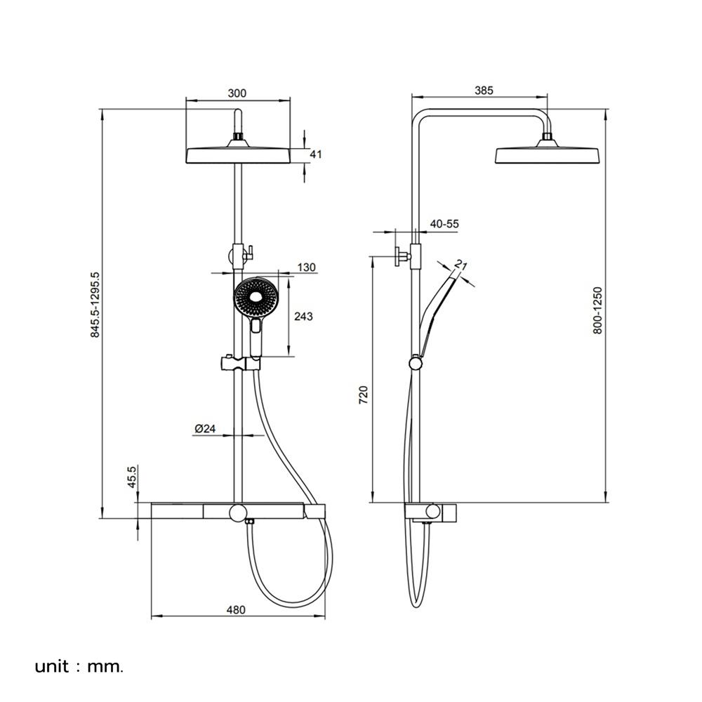 ฝักบัว RAIN SHOWER ผสม RASLAND RA CLASSICA