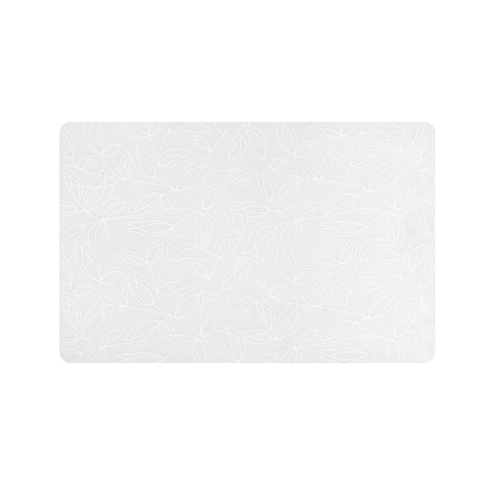 แผ่นรองจานซิลิโคน KECH LINER FLOWER สีขาว