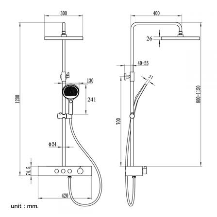 ฝักบัว RAIN SHOWER ผสม RASLAND RA LUXURA_11