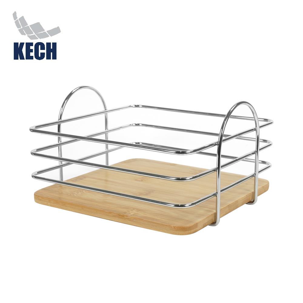 ตะกร้าผลไม้เหลี่ยม KECH SILVERY 22 ซม.