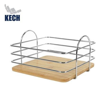 ตะกร้าผลไม้เหลี่ยม KECH SILVERY 22 ซม._0