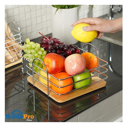 ตะกร้าผลไม้เหลี่ยม KECH SILVERY 22 ซม._3