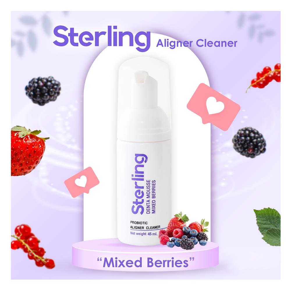 มูสทำความสะอาดอุปกรณ์จัดฟัน STERLING 45 มล. กลิ่นมิกซ์เบอร์รี่