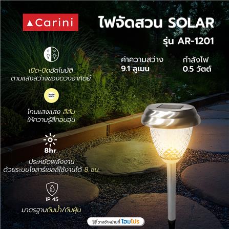 ไฟจัดสวน SOLAR CARINI AR-1201 0.5 วัตต์ WARM WHITE/RGB สีเงิน_5