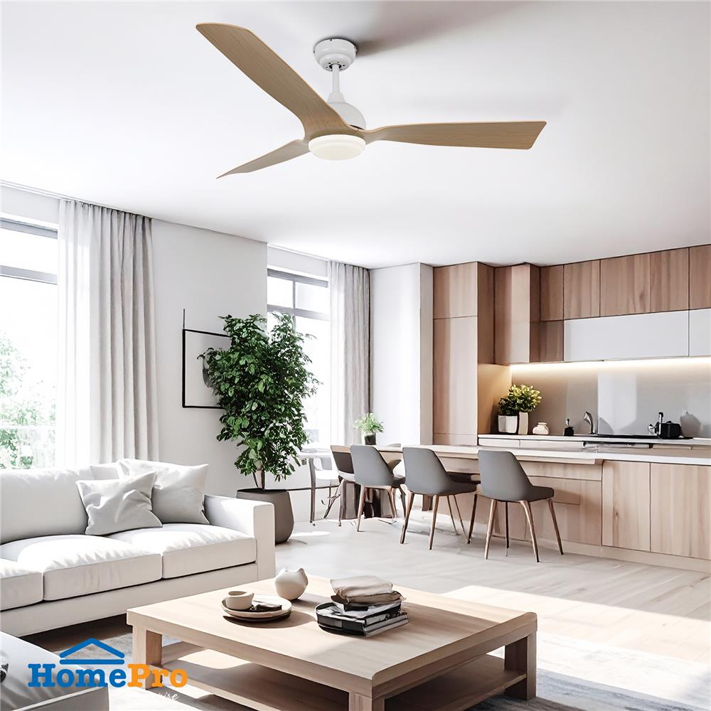 พัดลมโคมไฟ LED CARINI CFD523102 18 วัตต์ DAYLIGHT/COOL WHITE/WARM WHITE 52 นิ้ว สีขาว/น้ำตาล