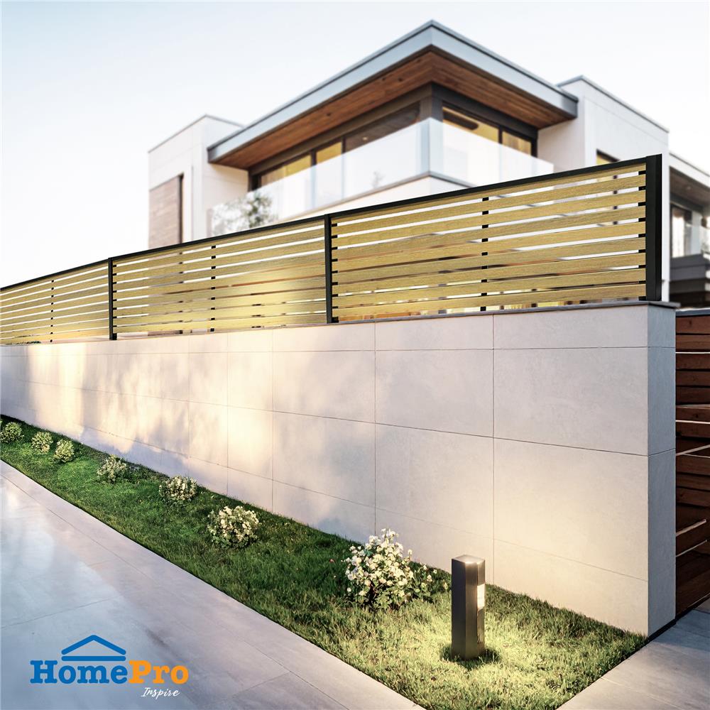 รั้วบังตาโปร่ง SUNSHIELD S824 SET A 0.8x2.4 ม. สีโอ๊ค