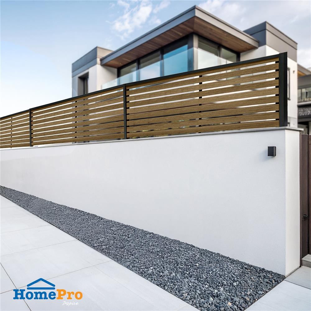 รั้วบังตาโปร่ง SUNSHIELD S824 SET B 0.8x2.4 ม. สีวอลนัท