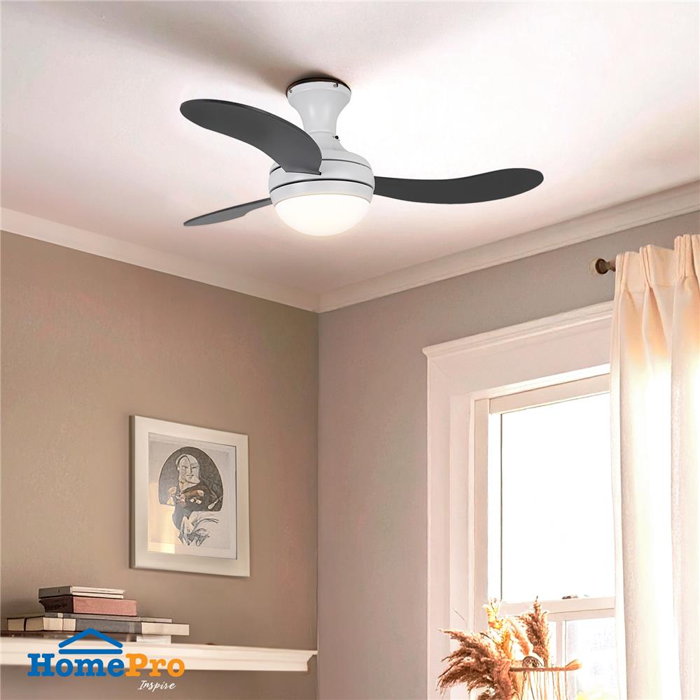 พัดลมโคมไฟ LED CARINI CRC002WH 18 วัตต์ DAYLIGHT/COOL WHITE/WARM WHITE 44 นิ้ว สีขาว/ดำ