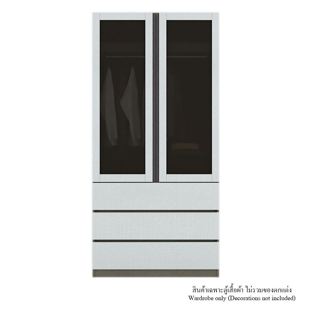 ตู้เสื้อผ้า 2 บานเปิด KONCEPT BLOX 19223269 100 ซม. สีขาว