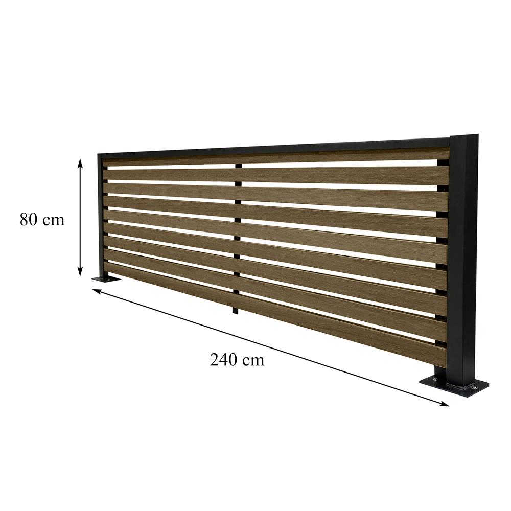 รั้วบังตาโปร่ง SUNSHIELD S824 SET A 0.8x2.4 ม. สีวอลนัท