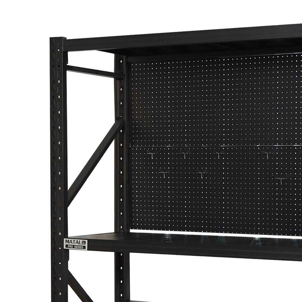 ชั้นเหล็กมีแผง 4 ชั้น MATALL PRO 150x200x60 ซม. สีดำ