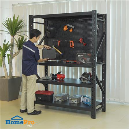 ชั้นเหล็กมีแผง 4 ชั้น MATALL PRO 150x200x60 ซม. สีดำ_3