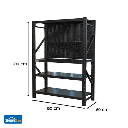 ชั้นเหล็กมีแผง 4 ชั้น MATALL PRO 150x200x60 ซม. สีดำ_9
