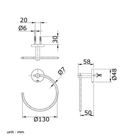 ห่วงแขวนผ้า TOTO TX702AES-MB สีดำ_1