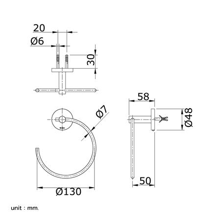ห่วงแขวนผ้า TOTO TX702AES-PFG สีทอง_1