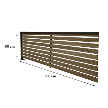 รั้วบังตาโปร่ง SUNSHIELD S130 SET B 1.0x3.0 ม. สีวอลนัท_6