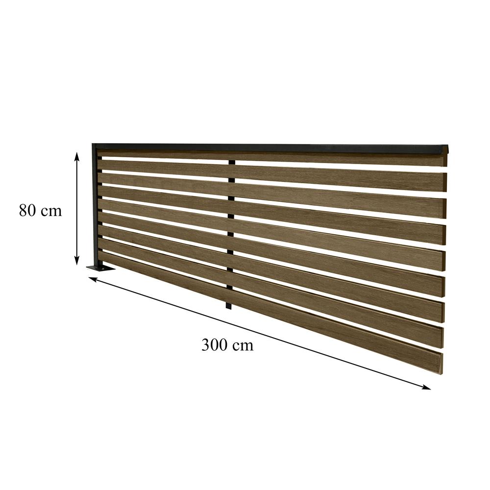 รั้วบังตาโปร่ง SUNSHIELD S830 SET B 0.8x3.0 ม. สีวอลนัท