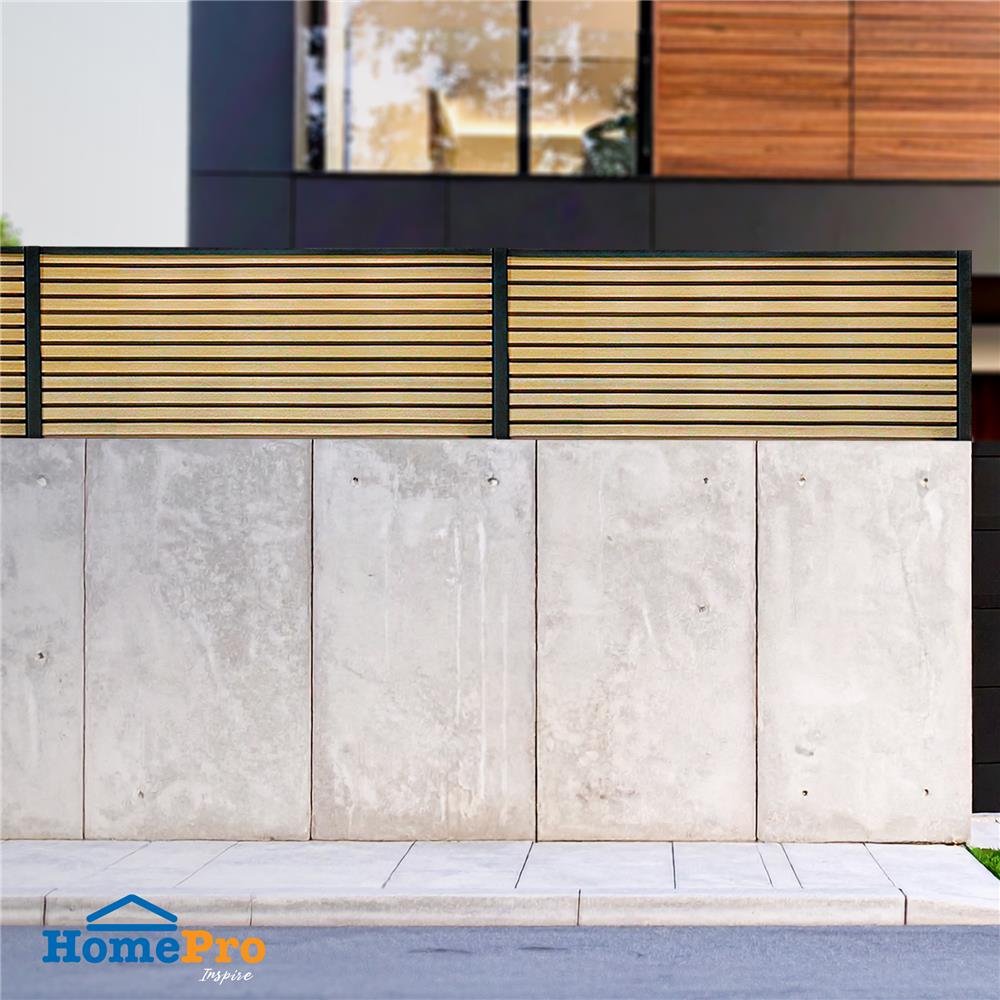 รั้วบังตาทึบ SUNSHIELD F124 SET A 1.0x2.4 ม. สีโอ๊ค