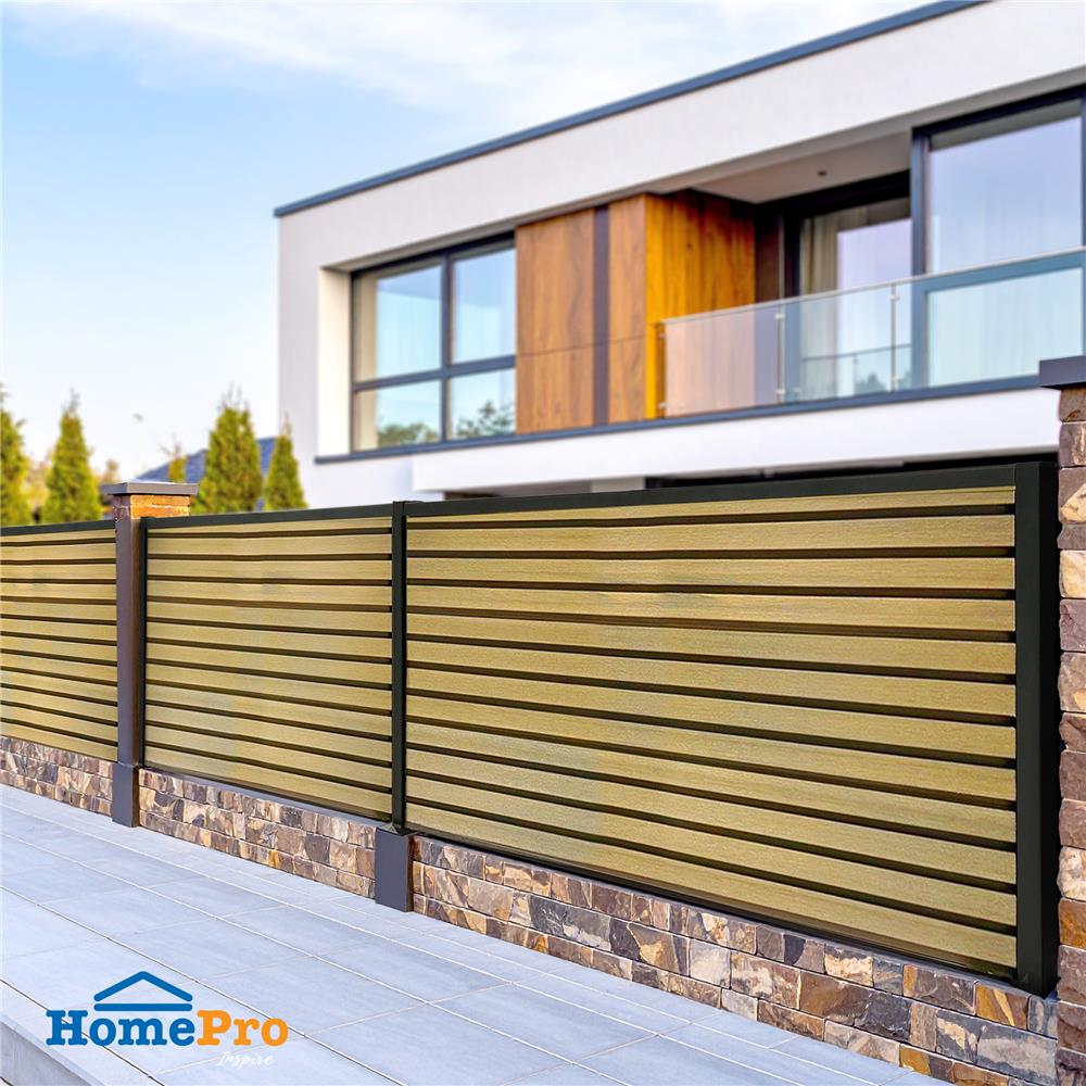 รั้วบังตาทึบ SUNSHIELD F130 SET B 1.0x3.0 ม. สีโอ๊ค