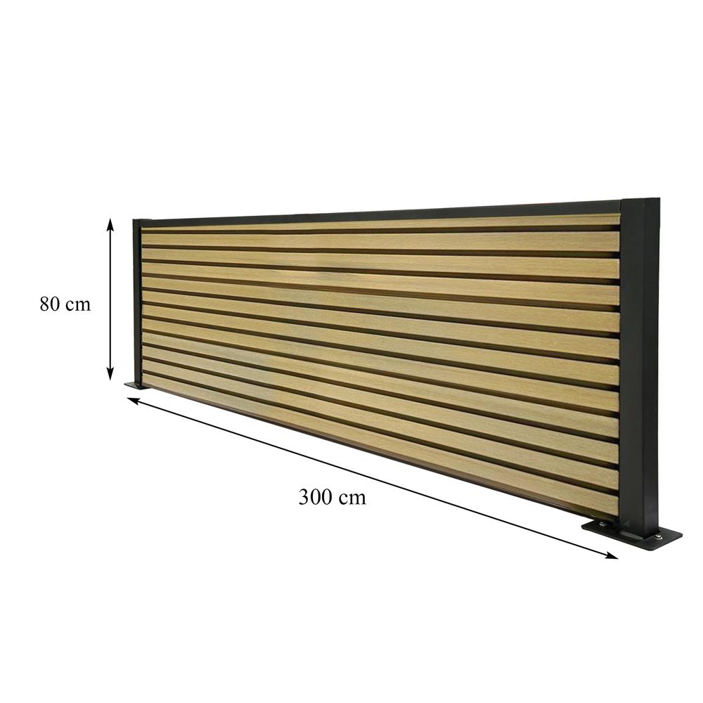 รั้วบังตาทึบ SUNSHIELD F830 SET A 0.8x3.0 ม. สีโอ๊ค