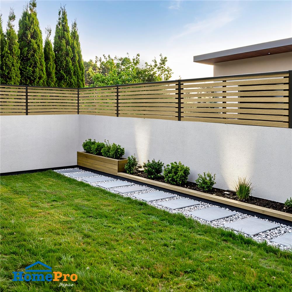 รั้วบังตาโปร่ง SUNSHIELD S130 SET A 1.0x3.0 ม. สีโอ๊ค