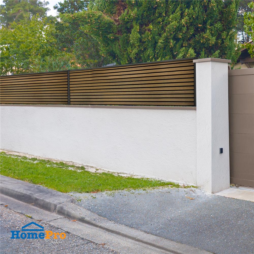 รั้วบังตาทึบ SUNSHIELD F130 SET B 1.0x3.0 ม. สีวอลนัท